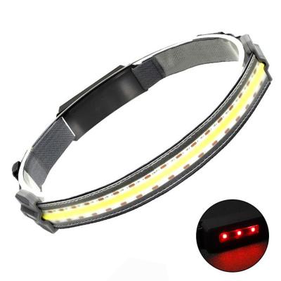 China Factory Amazon Portable COB Led Work Light Bungee Head Band For Warning Rechargeable Led Strip Headband LED Headlamp for sale