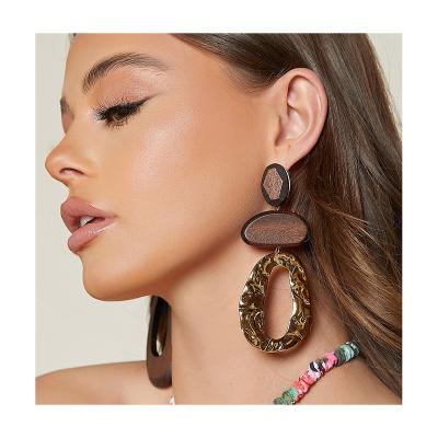 China BOHEMIA Wholesale Customized Bohemian Natural Wood Drop Earring With Metal Drop Earring Bulk Long Earring USA Hand Beaded Earrings for sale