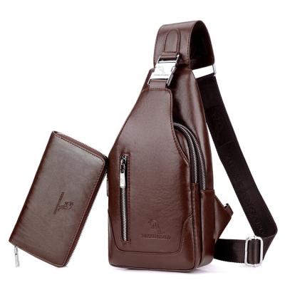 China Fashion Leisure Sling Multi-Function Messenger Chest Male Cross USB Chest Bag for sale