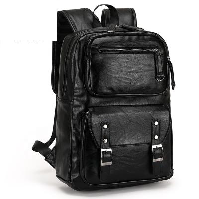 China Wholesale High Quality Men's Genuine Leather Bagpack Waterproof School Backpack With Trolley for sale