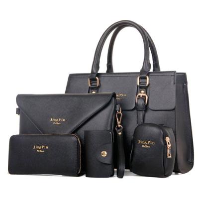 China 5 Piece Wholesale Cheap Set Fashion PU Leather Key Case Tote Bag Handbags Leather Handbag With Custom Logo for sale