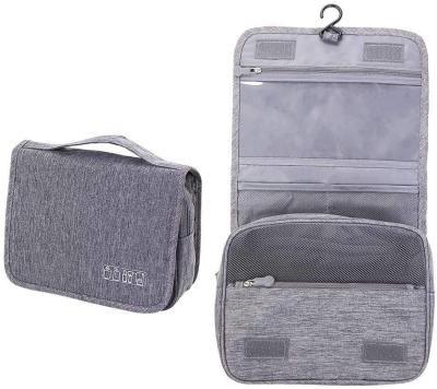 China Durable Waterproof Bag Travel Wash Bag with Hanging Hook Toiletries Storage Bag (Grey) for sale