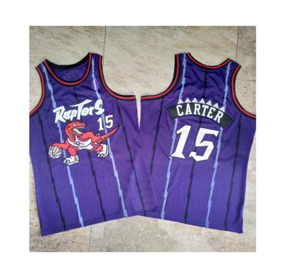 China Retro Raptor Antibacterial High Quality Basketball Antibacterial Embroidered Zipper Basketball Tank Top for sale