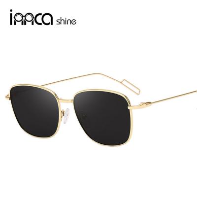 China Eyewear Trade Custom New Style Sunglasses Square Frame Metal Brand Reflective Polarized Sunglasses for sale