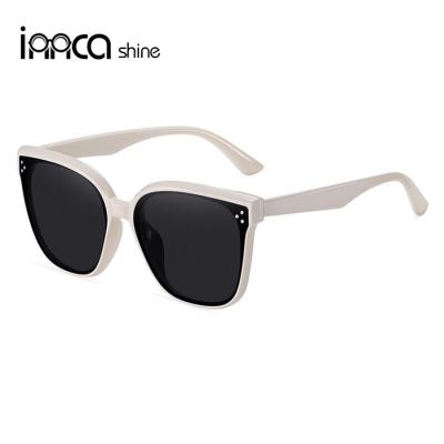 China New Fashion Wholesale 2021 Fashion Trade Eyewear Female Sunglasses TR90 Large Frame Nylon Lens Sunglasses for sale