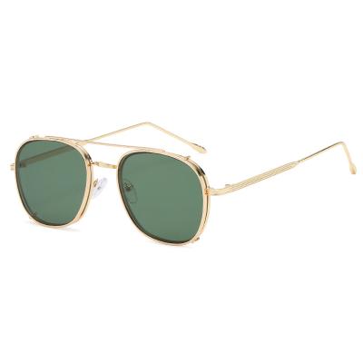 China Retro double-bridge sunglasses metal double-bridge punk sunglasses new trend explosion style men and women round sunglasses for sale