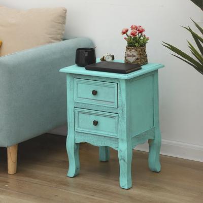 China With 2 drawer factory price vintage contemporary mid century wooden nightstand with 2 drawers for sale