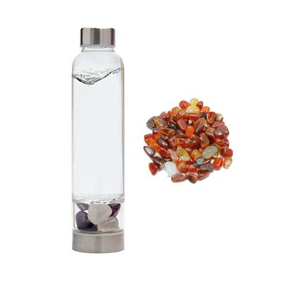 China Viable Wholesale Glass Drinking Water Bottle Crystal Water Bottle With Tea Bottle Energy Infuser for sale