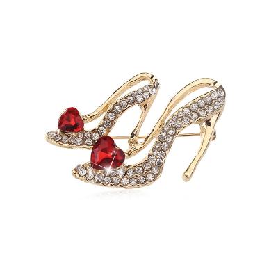 China 2021 New High Quality Fashionable ALLOY Shoes Brooch Fashion Jewelry High Heeled Brooch for sale