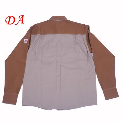 China Welding NFPA 2112 FR Shirt Heavy Cotton Blue Work Shirt Sleeves Long Work Shirts for sale