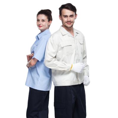 China Industrial Mechanic Work Shirts Comfortable Factory Crew Working Gear Automotive Mechanic Personal Protective Uniform Short Sleeve Work Shirts for sale