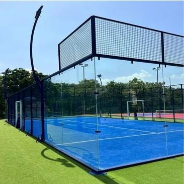 China Outdoor Padel Courts White Black Green Bule Stadium Tennis Court 10*20m Padel Tennis Court  With Removable Roof / Artificial Grass for sale