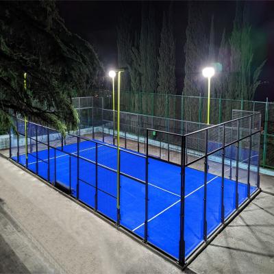 China 10m*20m Green Blue Padel Court Indoor / Outdoor Padel Tennis Court Standard Size With Zinc Coating / Plastic Powder Coating for sale