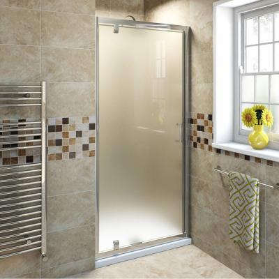 China Safety Sound Insulation Privacy Glass Frosted Shower Doors Fine Polished Edge Custom Bathroom Glass Shower Doors For Hotel / Villa / Public Building for sale