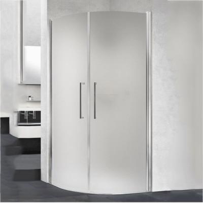 China Frameless Privacy Glass Shower Doors Fine Polished Edge Tempered Glass Shower Door Frosted Glass Sliding Bathroom Door For Home / Hotel for sale