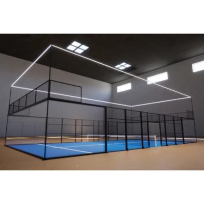 China Panoramic Padel Fields Ground Tennis Court Standard Size 10*20m Customized Blue Tennis Court For Sports Facilities / Schools for sale