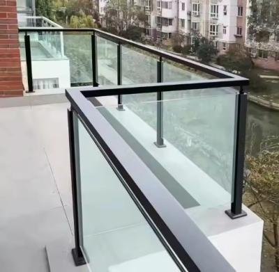 China Staircase Balustrade Glass S.S 304 316 Aluminum Post Balcony Glass Railing Balusters Column Pillar for sale