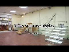 Non-slip toughened laminated glass stair floor