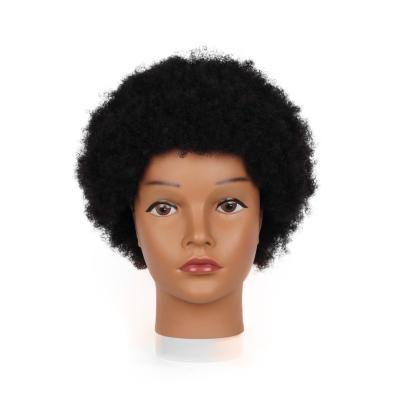 China 100% Realistic Afro Wave Hair Training Mannequin Head Cosmetology Black Hair Wigs Extension for sale