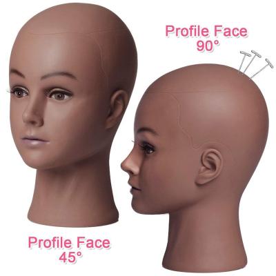 China Hot Sale Factory Price Silky Straight Wave Tone Black Realistic Mannequin Head Wigs Display Stand for sale