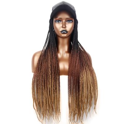 China Wholesale Fashion Body Wave Low Price Ombre Color BraidingTwist Hair Women Wig Braid Baseball Cap Wavy Curly Hair Wigs 24 Inch for sale