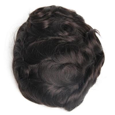 China 100% Indian Full Quality PU Virgin Human Hair Toupee Color Men, Cheap Hair Piece Toupee for sale