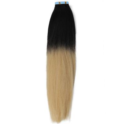 China Silky Straight Wave Russian PU Tape In Hair Extensions Hair 100% Piano Color for sale