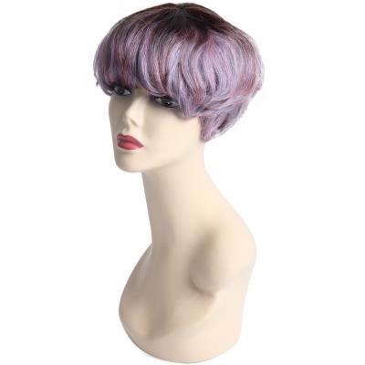 China Cospaly Natural Colored Synthetic Wig Short Hair Wave Fiber Wig High Temperature Halloween Party Wig For Women for sale