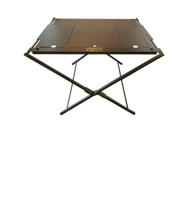 China Hot Selling Portable Black Steel Table Rise Travel Outdoor Camping Furniture Outdoor Camping for sale