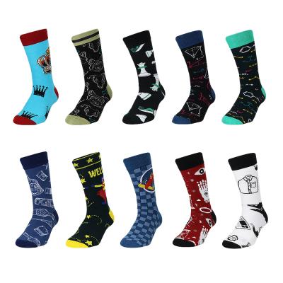 China VCANFASHION QUICK DRY good quality bright colorful wholesale happy socks men colorful tube colored socks design for sale