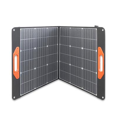 China Newcomer PET 60W PET Solar Panel 2 Times Collapsible Folding Solar Power Panel Flexible Panel For Camping Power Plant for sale