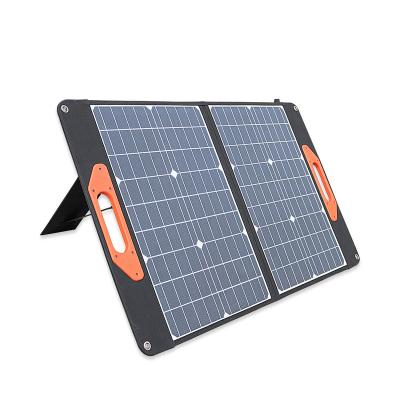 China Best Price Foldable Solar Panel 2 Times PET 60W Solar Panel Outdoor Folding Panel With Battery With USB 158.75mmx24.2mm for sale