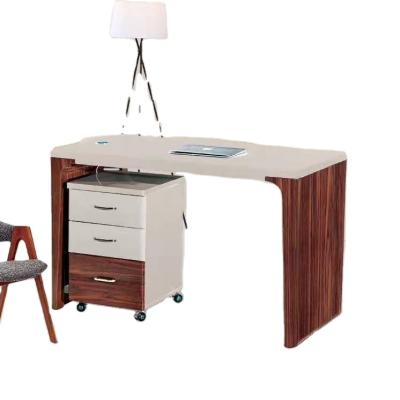 China Modern SOHO WHITE HIGH GLOSS OFFICE FURNITURE Home Office Computer Desk Study Desk with File Cabinet for sale