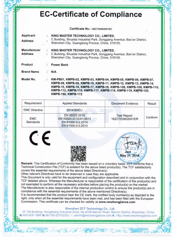 CE - King Master Technology Co.,Limited