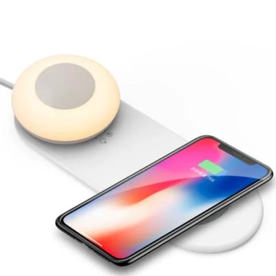 China New Mobile Phone 2020 OEM Fast Charging 3 In 1 Wireless Charger With Night Light for sale