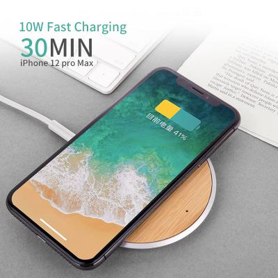 China Fast Charging Support The Bamboo Log Fast Wireless Charger With OEM Logo Charging Station For Phone for sale