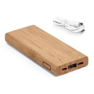 China Bamboo Material Portable Bamboo Charger Power Bank for sale