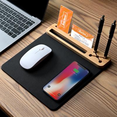 China Support Radio Charging 2021 New 3 in 1 Wireless Charging Type Mouse Pad 15W USB C Output Wireless Charger Pen Stand for sale