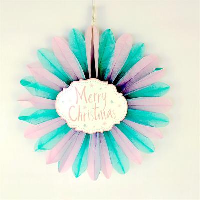 China Christamas Home Decoration DIY 3D Flower DIY 3D Flower Drawing Handmade Colorful Wedding Tassel Garland Halloween Paper Fan for sale