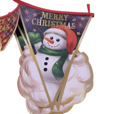 China Home Decoration/Customized Customized Christmas Decoration Cartoon Cute Cute Letter Paper Colored Flag Christmas Day Decoration for sale