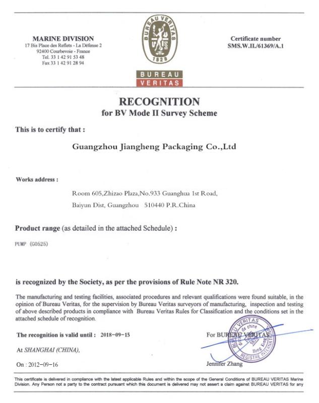 BUREAU VERITAS - Guangzhou Jiangheng Packaging Co.,Ltd