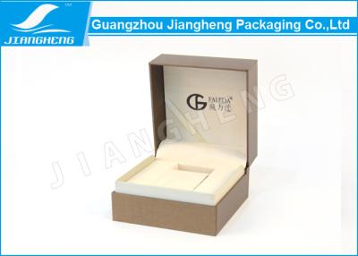 China Logotipo elegante de Debossed del papel de la textura de las cajas de regalo del reloj del cubo con el tenedor en venta