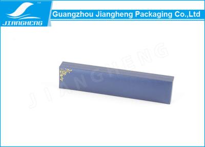 China Blue Paper Pen Packaging Box , Black Velvet Insert Custom Pen Gift Box for sale