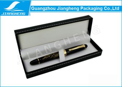 China Hot Stamped Black Pen Packaging Box PU Leather Sewing Needles Design for sale