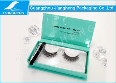 China Grüne Pappnatürlicher falsche Wimper-Kasten, der das elegante heiße Stempeln verpackt zu verkaufen