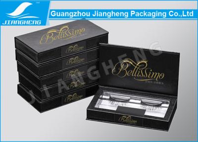 China Rectangle Black Eyelash Packaging Box , Special Paper Wrapped Packaging Cardboard Box for sale