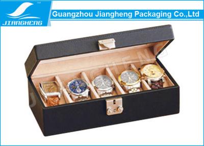 China Cajas de regalo de oro del reloj del diseño de la cerradura con cuero de la PU y material de madera en venta