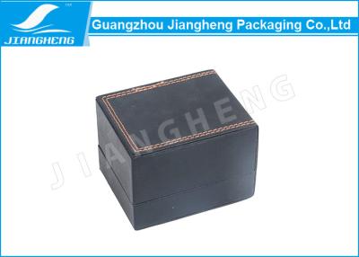 China Cajas de empaquetado de costura anaranjadas del reloj de los hombres, caja de reloj de lujo con la almohada del terciopelo en venta