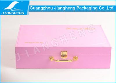 China Mala de viagem cor-de-rosa personalizada com costurar a caixa de empacotamento do armazenamento do couro do plutônio à venda