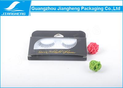 China Transparent Black Eyelash Paper Packaging Box With Plastic Inner / Hot Stamping Logo for sale